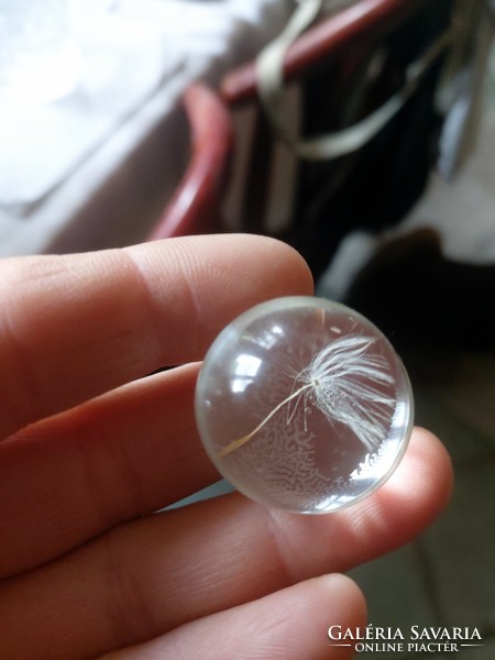 Igazi pitypang üveggolyóban, 2,5 cm átmérővel üveggolyó