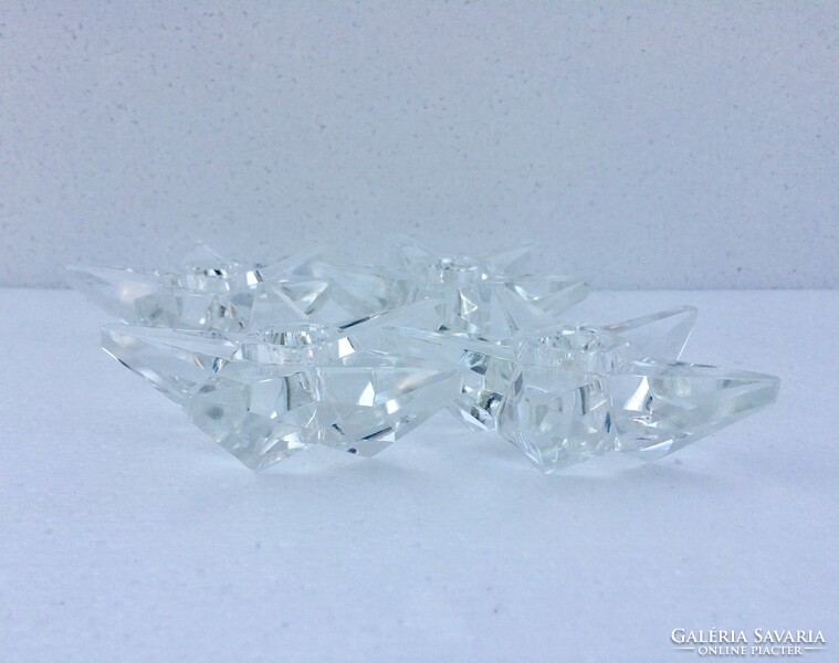 Üveg-kristály gyertyatartó-4db