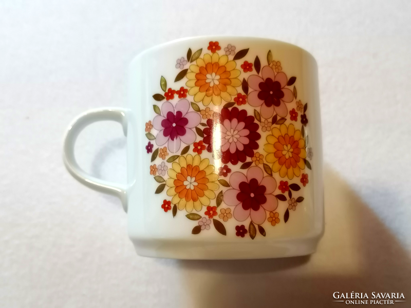Retro, rarer in the Great Plain, mug with orange flower pattern, cup 2.