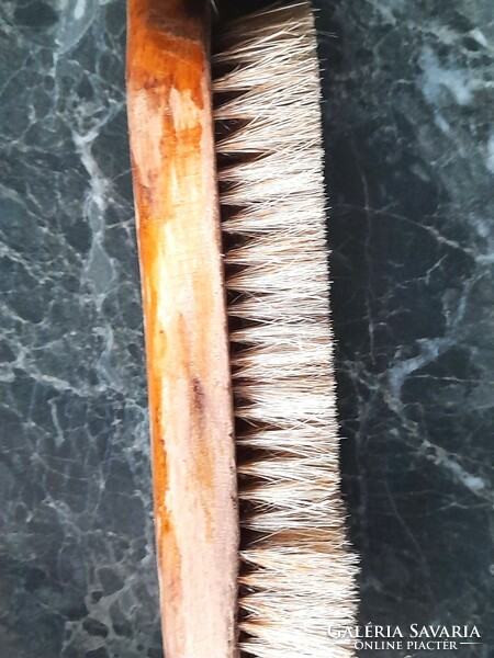 Long-handled wooden clothes brush with bristle brush