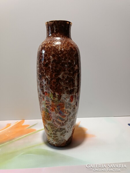 Gyönyörű, lüszteres Hollóházi váza - 25.5 cm magas