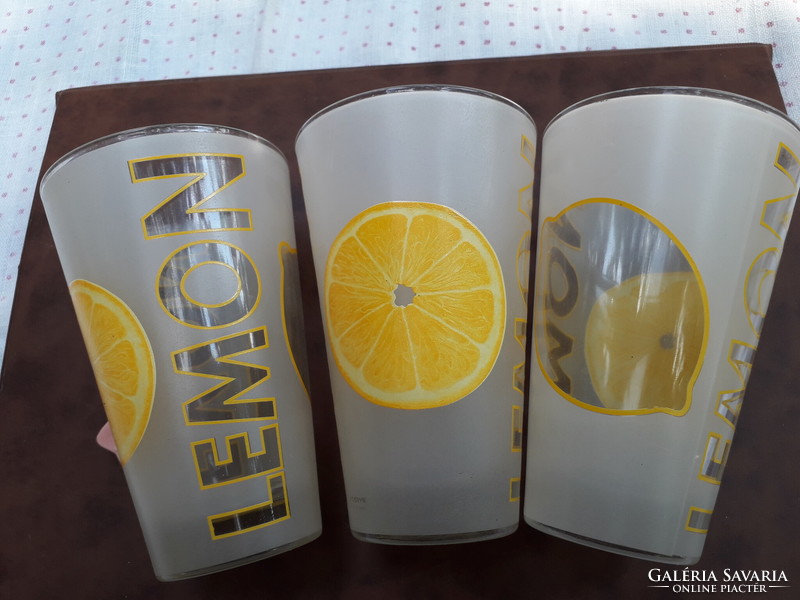 LEMON limonádés poharak 3 darab hibátlan -egyben