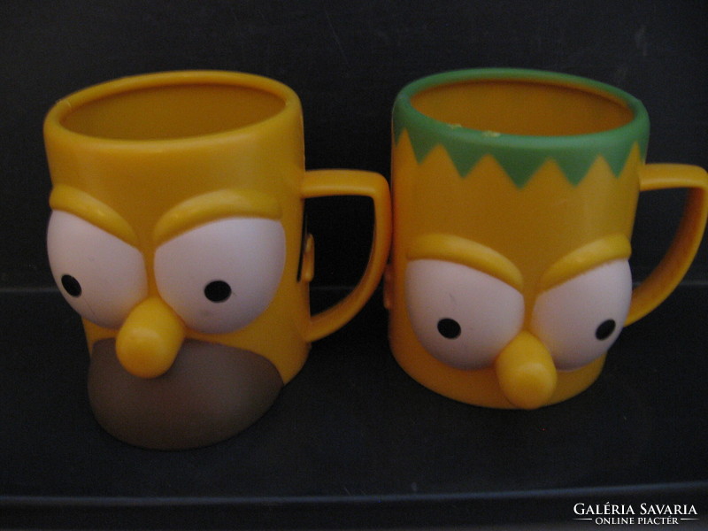 Homer and bart simpsons matt groening frigo plastic mug pair