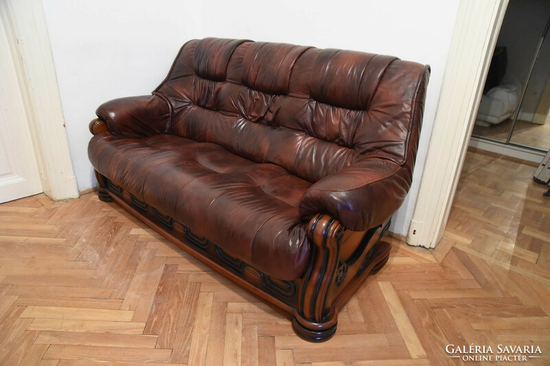 1+1+3 Genuine leather sofa set, xxi.No. In mint condition