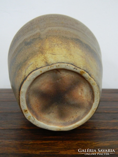 Antique style marked simple ceramic vase with handles