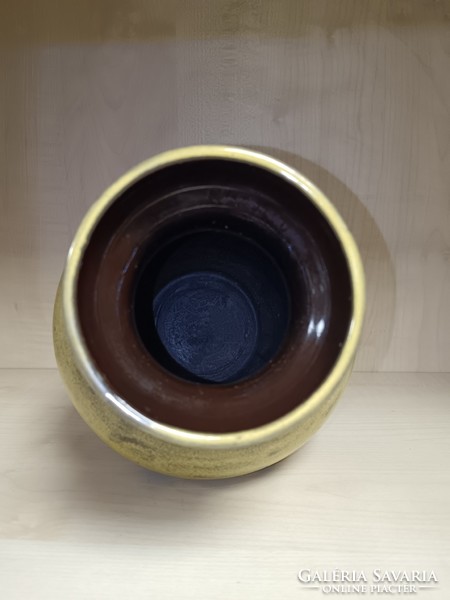 Brown-yellow glazed ceramic vase