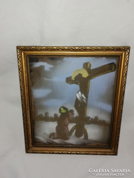 "Ima a keresztnél" olaj, vászon festmény
