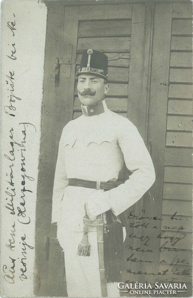 1907 – Tiszti fotó Hercegovinából. Fekete-fehér fotólap, képeslap.
