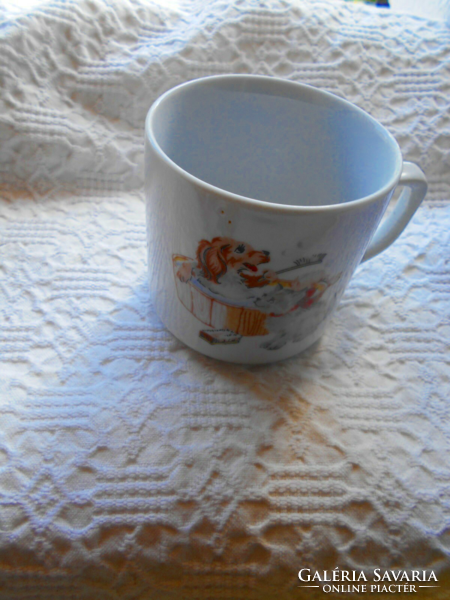 Zsolnay mug with fairy tale pattern (dogs) 2.5 dl - 3 dl