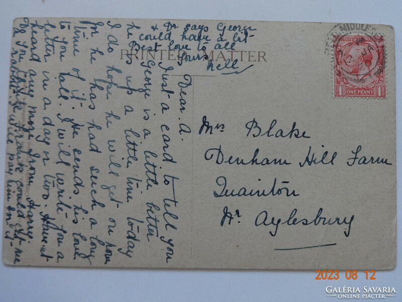 Old graphic humorous greeting card: the Good Samaritan - postman