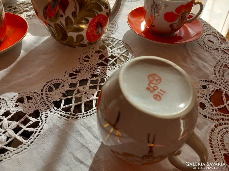 Szovjet porcelán teáskészlet