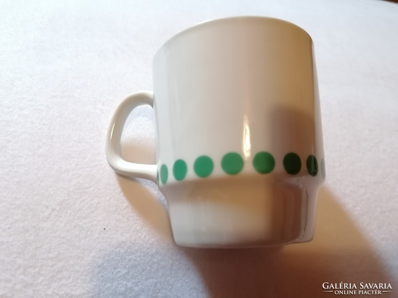 Retro lowland green polka dot cup, mug. 2.