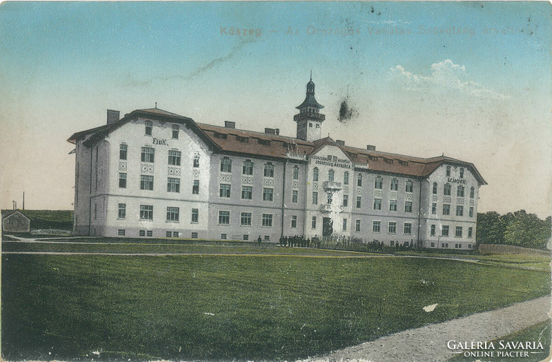 1920s. Kőszeg. Orphanage of the National Railway Association. Old photo. Paper image, colored photo repro