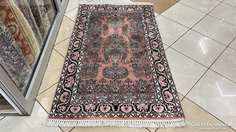 3616 Cashmere caterpillar silk isfahan handmade Persian carpet 94x154cm free courier