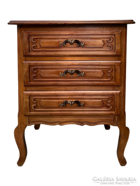 Antique-style 3-drawer oak chest of drawers