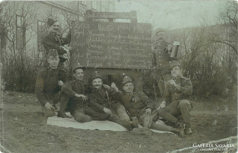 1904 – Magyar honvédek. Obsitos fotó. Fotólap, képeslap.