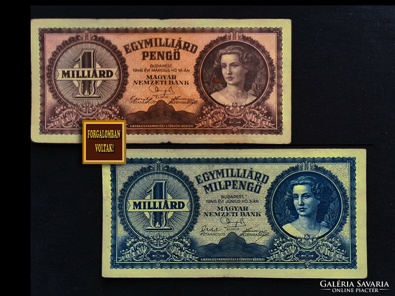One billion - and one billion pengő 1946 in pairs!