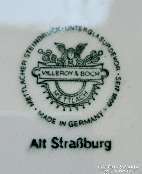 3db Villeroy & Boch Alt Straßburg német porcelán csészealj kistányér süteményes tányér virág minta