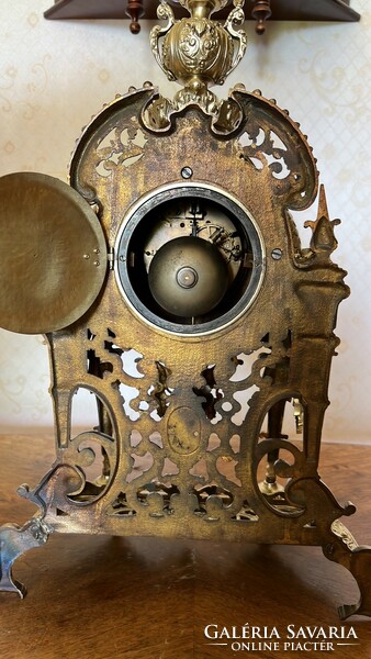 Antique copper 3-piece mantel clock set