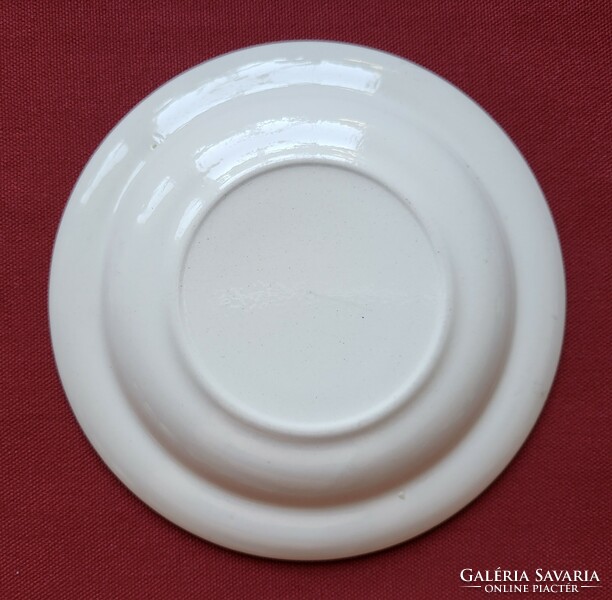 English burgundy scene porcelain saucer plate