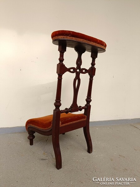 Antik térdeplő imaszék barokk bútor ima szék keményfa faragott imazsámoly keresztény 811 8667