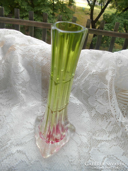 Polished gradient antique glass vase 20 cm