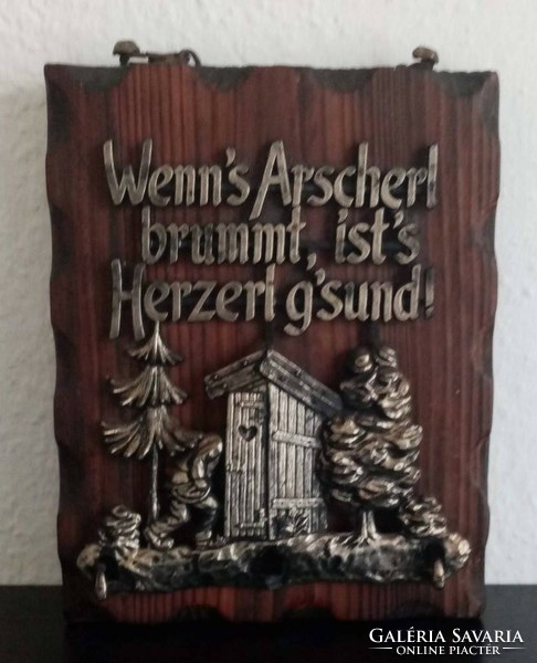 Ausztria humoros mondással (WC) fa tábla eladó