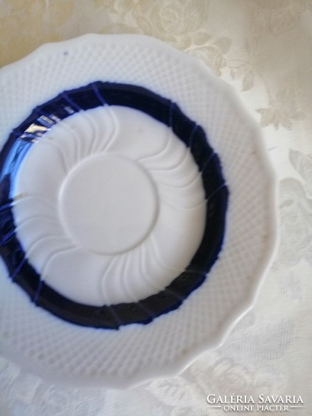 Hollóházi kék fehér teás alátét tányér