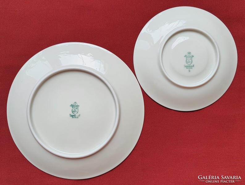 Rheinpfaltz SC Hartporzellan német porcelán reggeliző tányérpár csészealj kistányér tányér hiányos