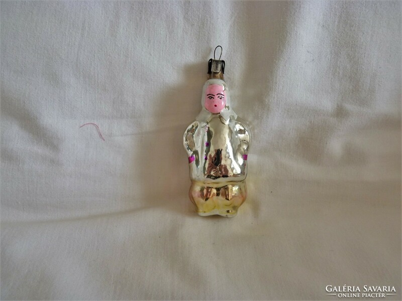 Old glass Christmas tree decoration - child in 