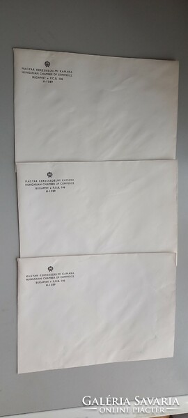 Magyar Kereskedelmi Iparkamara közepes méretű postatiszta borítékja 3 db egyben