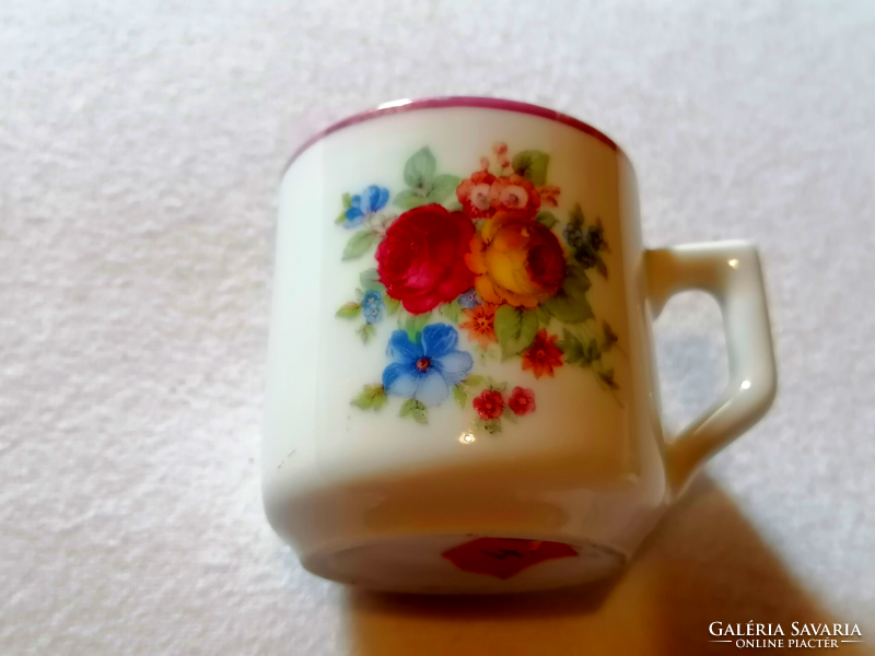 Régi, Zsolnay ritkább virágos kávés csésze 4.