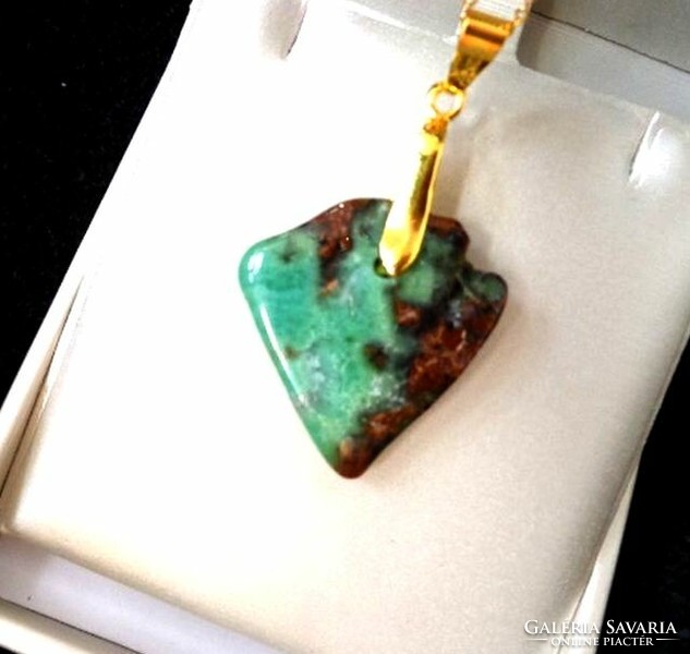 Turquoise natural mineral pendant + chain