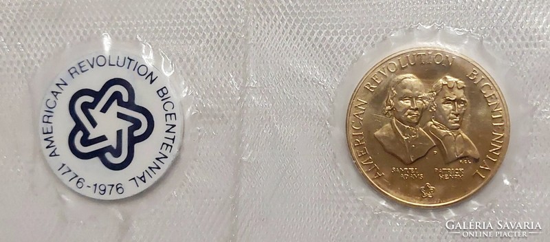 1776 1976 American Revolution Bicentennial Medal (Gold) Samuel Adams & Patrick Henry