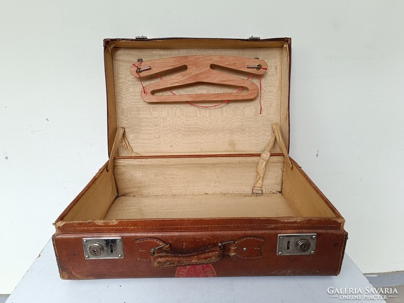 Antique dressed travel leather suitcase suitcase costume movie theater solid decorative prop with valva 724 8688