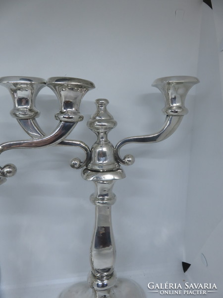 Bécsi antik ezüst biedermeier kandeláber pár 1854