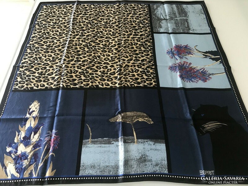 Esprit silk scarf with safari pattern, 75 x 73 cm