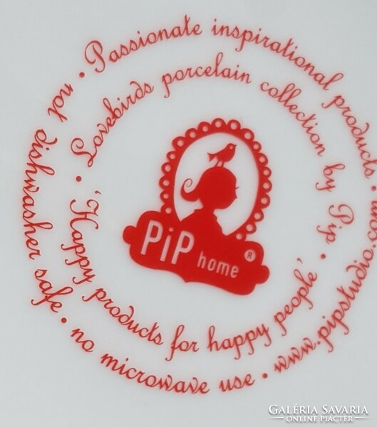 Pip studio- love birds medallion red porcelain, coffee breakfast set