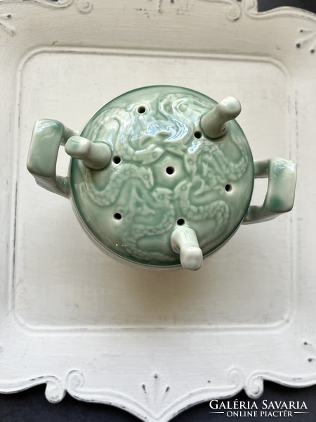 Régi kínai porcelán kétfülű füstölő