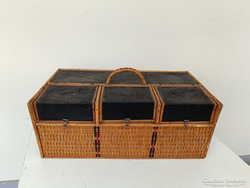 Antique bird holder carrier box birding tool cage basket 837 8674