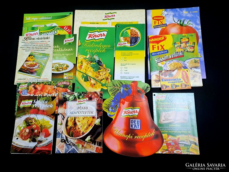 52 pieces of old dr. Oetker, Knorr, Maggi, Kotányi, Globus, etc. A recipe book in one