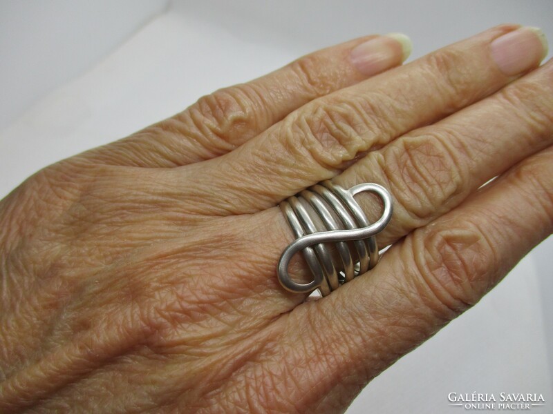 Special handcrafted large silver ring