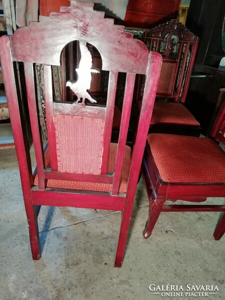 Antik faragott székek, trón székek, 5db