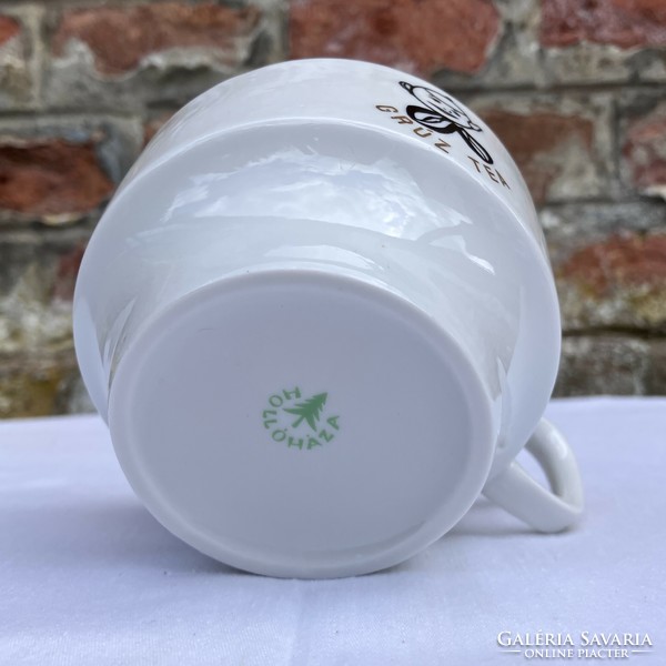 Rare Hólloháza Georgian tea porcelain tea cup - mug - glass set - tea set