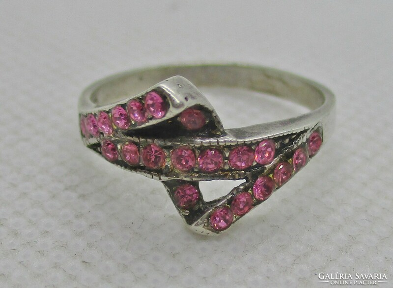 Szépséges rózsaszínes  köves ezüstgyűrű