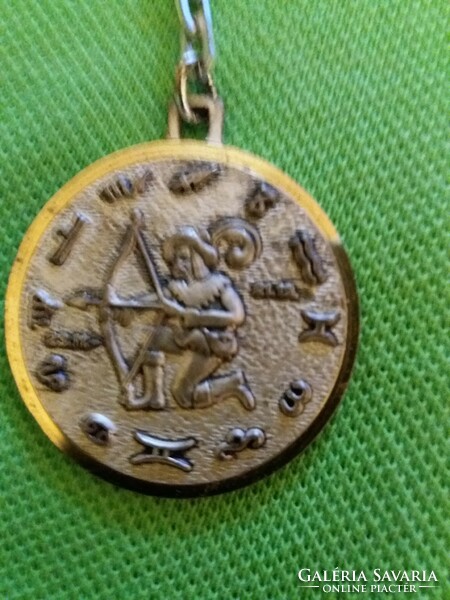 Old metal horoscope - Sagittarius pendant key ring according to the pictures