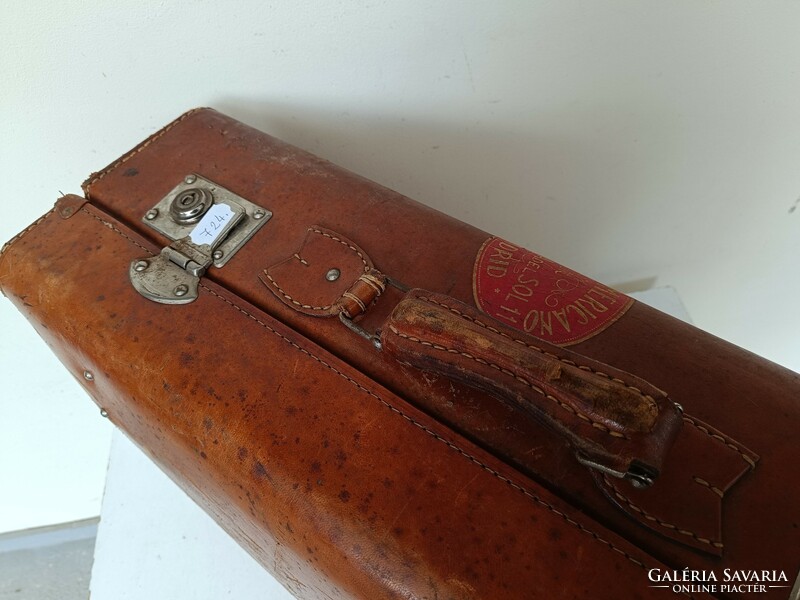 Antique dressed travel leather suitcase suitcase costume movie theater solid decorative prop with valva 724 8688