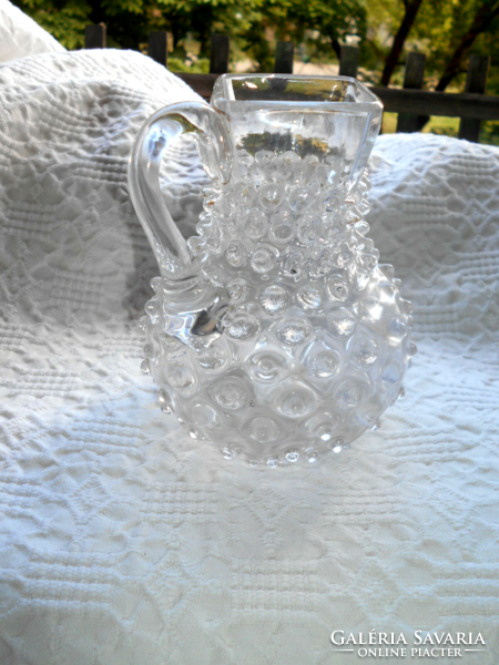 Antique cam baptismal jug - broken glass 13 cm