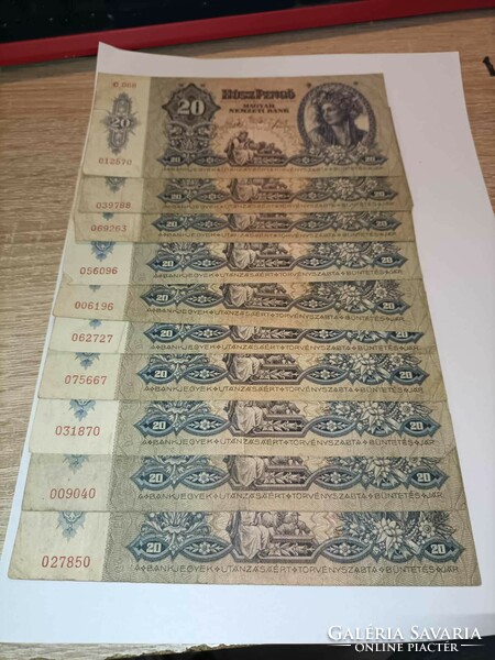 10db 1941-es 20 pengő eladó!