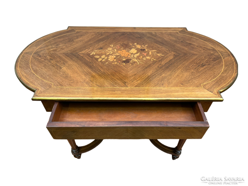 Antik intarziás klasszicista szalon asztal